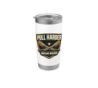 Pull Harder Dream Bigger Rowing Crew Team Lema Cita Vaso térmico de acero inoxidable de doble pared