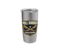 Pull Harder Dream Bigger Rowing Crew Team Lema Cita Vaso térmico de acero inoxidable de doble pared