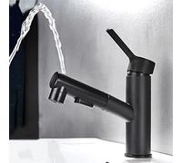 Pull out Bathroom Faucet,bathoom Sink Tap Mixers Brass,Pull out 3 Sprayer Modes Hot Cold Water Sink,Single Lever Basin taps Faucet, Basin taps Mixers Bathroom Sink,Black