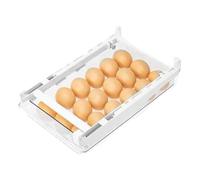 Pull Out Egg Drawer, Clear Egg Storage Box, Space Saving Refrigerator Organizer, Sturdy Refrigerator Pull Out Egg Drawer 12.01x7.87" for Eggs, Fruits, Vegetables, Meats