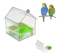 Pull-out External Parrot Feeder, 2026 New Transparent Bird Feeder House, Hanging Bird Feeder Easy to Fill & Clean (Green)