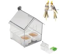 Pull-out External Parrot Feeder, 2026 New Transparent Bird Feeder House, Hanging Mess-Free Bird Feeder, Squirrel-Proof, Easy to Fill, Clean, for Finch and Hummingbird, Patio (White)