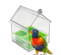 Pull-Out External Parrot Feeder House | Decorative Water Food Dish Bird Feeders | Transparente Bath Tub Water Food Dish Dish for Finch, Hummingbird, Balcony, Patio, Fence, Garden, Pet Lover