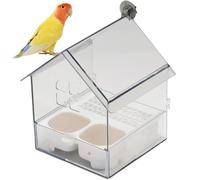 Pull-out External Parrot Feeder, No Mess Bird Feeder, Versatile Feeders, Comederos para Pajaritos, Pull-out Design, Multi-Use with Two Food Slots, Large Capacity (White)
