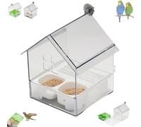 Pull-out External Parrot Feeder, Pull-out and Double-Hanging External Parrot Feeder, for Small To Medium-Sized Parrots (White)