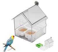 Pull-out External Parrot Feeder, Pull out Dual Parrot Feeder, Hanging Mess-Free Bird Feeders, Easy To Hold and Clean, Suitable for Bird Lovers (White)