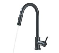 Pull Out Faucets 360° Rotation Mixer Single Lever Mixer Kitchen Sink Cold Hot Water Tap(Gun Grey)