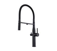 Pull out Kitchen Faucet 3 Way Swivel 2 Handles Kitchen Sink Faucet 3 Way Brass-Black