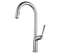 Pull-Out Kitchen Faucet 360 ° Swivel Kitchen Sink Faucet with Double Function Concealed Pull Down Spray Head Brass Single Handle Hot and Cold Kitchen Mixer Tap,Black (Color : Nero)