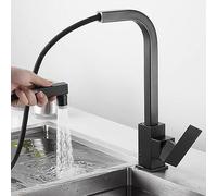 Pull out Kitchen Mixer Faucet, Kitchen Faucet with Pull out Spray Swivel Hot and Cold Water Brass Multifunction Kitchen Sink Mixer Faucet-Chrome