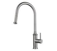 Pull Out Kitchen Sink Mixer Tap, Single Handle Stainless Steel Faucet for Water Temperature Control, Durable Wire Drawing Design, Modern Kitchen Upgrade