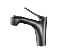 Pull out Mixer Basin Tap faucets Mixer Tap with extendible Dual Mode Single Lever Cold and Hot Water Copper Single Handle Multi-Function Retractable Bathroom Sink Tap,Gun Grey