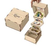Pull Out Photo Album Box,Foldable Picture Keepsake | Accordion Photo Display Box - for Women Men Family Friends Home Office Bedroom Study Dorm Bookshelf Bedside Nightstand Graduation Holiday