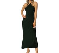 Pull Robe Femme Plus Size Satin Dress for Women, Elegant Evening, Party, Wedding(Black,XS)
