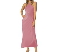 Pull Robe Femme Plus Size Satin Dress for Women, Elegant Evening, Party, Wedding(Pink,S)