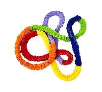 Pull Rope, Kids Exercise Band, Team Activity Equipment, Four Direction Elastic Ring Design, Interactive Stretchy Rainbow Strap for School Sports, Outdoor Games, Group Training Fun 78,74 x 118 pulgadas