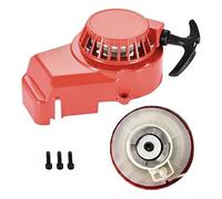 Pull Start - Repuesto para motores de 43 cc, 47 cc y 49 cc, se adapta a mini motos de cross y scooters, kit de arranque de retroceso de aleación roja para equipos al aire libre