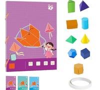 Pull String 3D Geometry Learning Book, 3D Shapes Geometry Learning Book with Pop-Up Models Volume & Area Exploration Includes 9/12/15 Models (9 models)