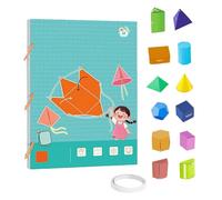Pull String 3D Geometry Learning Book, Geometry for Beginners with 9/12/15 Solids Geometric Models, Safe Braided Rope Design, Enhance Geometric Understanding, Quiet Books (12 models)