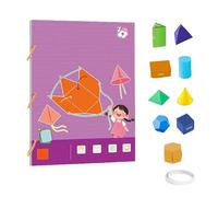 Pull String 3D Geometry Learning Book, Geometry for Beginners with 9/12/15 Solids Geometric Models, Safe Braided Rope Design, Enhance Geometric Understanding, Quiet Books (9 models)