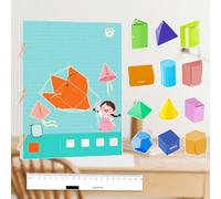 Pull String 3D Geometry Learning Book, Interactive Geometry Learning Kit, Includes 9/12/15 Geometric Models, Enhance Geometric Understanding, with Braided Rope Design (12 modelos)