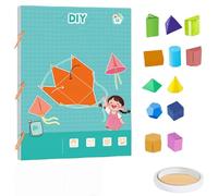 Pull String 3D Geometry Learning Book,Interactive Pull-String Geometry Learning Kit with Pop-Up Models,Volume & Area Exploration with 9/12/15 Solids Safe Braided Rope Design (12-Model)