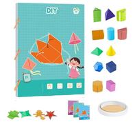 Pull String 3D Geometry Learning Book, Koyoata Pull String 3D Geometry Learning Book for Beginners with 9/12/15 Solids, DIY Solid Geometrys Books (12-Model)
