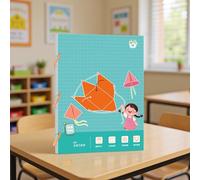 Pull String 3D Geometry Libro Educativo, Enseñar Volumen y Superficie Fórmulas Juguete, Juego de con Cuerda, para Adolescentes, niñas, Principiantes, educación en casa, guardería