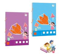 Pull String - Libro de aprendizaje de geometría 3D, libro de entrenamiento de pensamiento geométrico, aprendizaje interactivo para explorar el volumen y el área con modelos 9/12/15, diseño de cuerda
