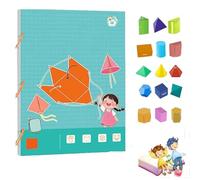 Pull String - Libro de aprendizaje de geometría 3D, libro de entrenamiento de pensamiento geométrico, aprendizaje interactivo para explorar el volumen y el área con modelos 9/12/15, diseño de cuerda