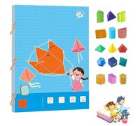 Pull String - Libro de aprendizaje de geometría 3D, libro de entrenamiento de pensamiento geométrico, aprendizaje interactivo para explorar el volumen y el área con modelos 9/12/15, diseño de cuerda