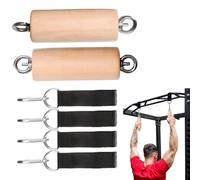 Pull Up Grips, 2 x Climbing Strength Bar Grips Wooden, Strong Non Slip Training Handles, Compact and Portable, 5.91 x 1.57 pulgadas, Multi-Purpose Ideal for Home Gym & Outdoor Fitness