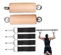 Pull Up Grips, 2x Wooden Climbing Strength Handles, 5.91x1.97 Inches/ 5.91x1.57inches Portable Outdoor Training Bar on Home Gym Fitness for Men and Women