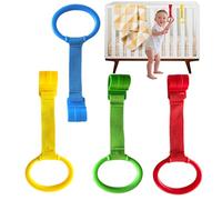 Pull Up Rings - 4x Set | Walking Assistant - Anneaux De Levage Bébé | Anillos De Ayuda Para Ponerse De Pie | Anelli Sostegno Neonato | 2026 Pro | Exercises | Crib | Multi