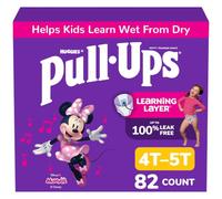 Pull-Ups Ropa interior de entrenamiento para niñas, pantalones para niños pequeños fáciles de abrir, 4T-5T (38-50 libras), diseños de aprendizaje para niños pequeños, 82 unidades