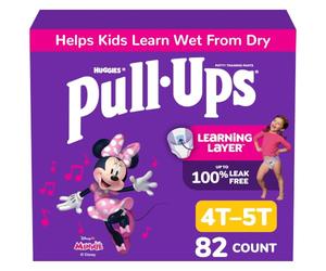 Pull-Ups Ropa interior de entrenamiento para niñas, pantalones para niños pequeños fáciles de abrir, 4T-5T (38-50 libras), diseños de aprendizaje para niños pequeños, 82 unidades