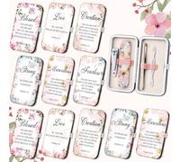 PullCrease Juego de 10 piezas de regalo cristiano a granel para mujeres, versículos bíblicos, escrituras florales, cortaúñas de acero inoxidable, regalo religioso para maestras, madres, empleadas (12