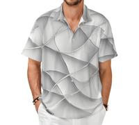 Pulling of Lines - Camisa de manga corta, informal, con botones, Negro, 6X-Large-8X-Large
