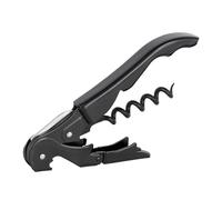 PULLTAP'S GENUINE Classic 500 Todo Negro - Sacacorchos de camarero para uso profesional - Fabricado en España - Incluye doble palanca articulada, navaja cortacápsulas y abrebotellas