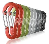 pullther 10 mosquetones, 70 mm/2,76 pulgadas, mosquetón grande, de aluminio, para deportes al aire libre, senderismo, camping, pesca, multicolor