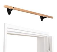 PULLUP & DIP barra de dominadas de madera de haya - para montar en pared sobre el marco de la puerta - barra de 40 mm para dominadas y fuerza de agarre - barra de pared para gimnasio en casa
