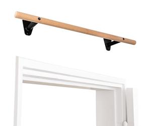 PULLUP & DIP barra de dominadas de madera de haya - para montar en pared sobre el marco de la puerta - barra de 40 mm para dominadas y fuerza de agarre - barra de pared para gimnasio en casa
