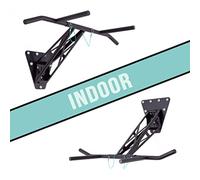 PULLUP & DIP Barra de Dominadas y Dips Premium, Barra Dominadas Móvil para Pared en Casa (Interior (Montaje de Pared Interior y Exterior))