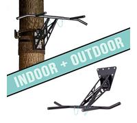 PULLUP & DIP Barra de Dominadas y Dips Premium, Barra Dominadas Móvil para Pared en Casa y Exteriores en Arbol y Poste, Barra de Tracción Multifuncional para más de 35 Ejercicios