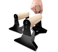 PULLUP & DIP soportes para flexiones con mango ergonómico de madera y acero resistente - Flexiones soporte suelo antideslizantes soporte flexiones para entrenamiento de fuerza y calistenia