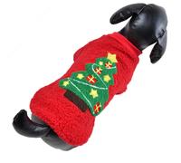 Pulover para perros con árbol de Navidad, rojo