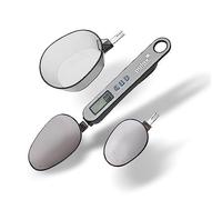 Pulox Báscula de cuchara PLW-200 con tres cucharas de 25 ml, 45 ml y 180 ml de 0,1 g de precisión hasta 500 g de capacidad de carga digital, báscula fina