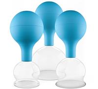 Pulox - Juego de ventosas (cristal, 3 unidades, tamaño grande), color azul