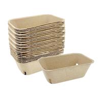 Pulp Fiber Berry Basket, Strawberry Fruit Container, Breathable Vented Design, Compostable Lightweight Texture, Produce Crate for Party, Display, Market, Stand, Storage, Kitchen, 7.3x4.3x2.8 Inches