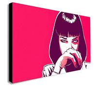 Pulp Fiction Mia Wallace Pop Art - Lienzo decorativo enmarcado, varios tamaños (A0 47 x 33 pulgadas)